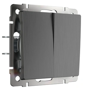 Изображение Выключатель двухклавишный проходной (графит рифленый) W1122004