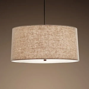 Изображение Люстра Rh Round Linen Shade Pendant By Imperiumloft