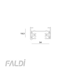 Изображение Однофазный шинопровод накладной / подвесной FALDI POWER TRACK x1