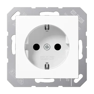 Изображение Розетка с заземлением 16А 250В A creation белый глянцевый A1520WW Jung
