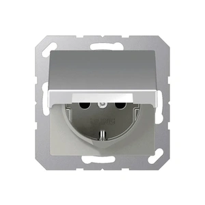 Изображение Розетка с заземлением и крышкой 16А 250В EcoProfi Standart алюминий EP421KLAL Jung