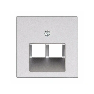 Изображение Накладка на розетку информационную двойная EcoProfi Standart алюминий EP569-2BFPLUAAL Jung