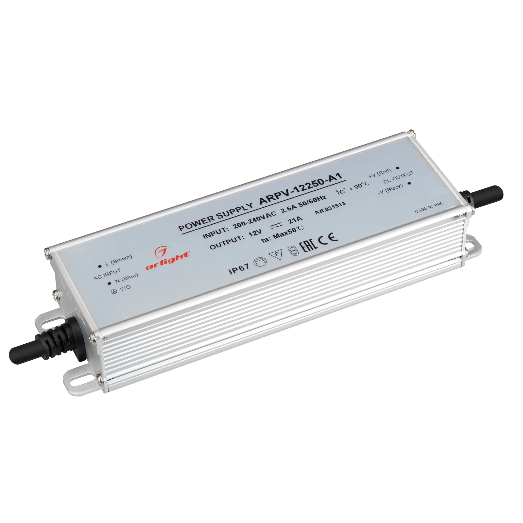 Блок питания ARPV-12250-A1 (12V, 21A, 252W) (Arlight, IP67 Металл, 3 года) - Изображение