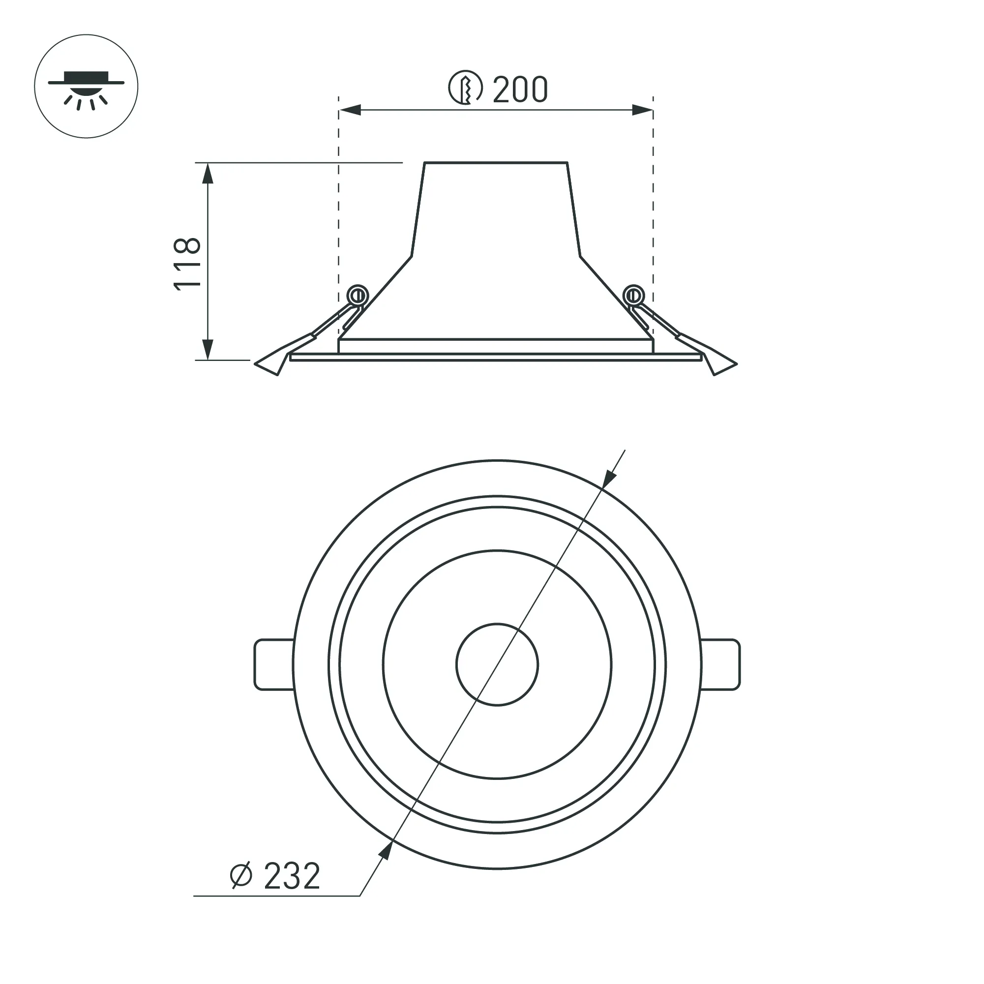 Светильник LTD-LEGEND-R230-35W White6000 (WH, 50 deg) (Arlight, IP20 Металл, 3 года)