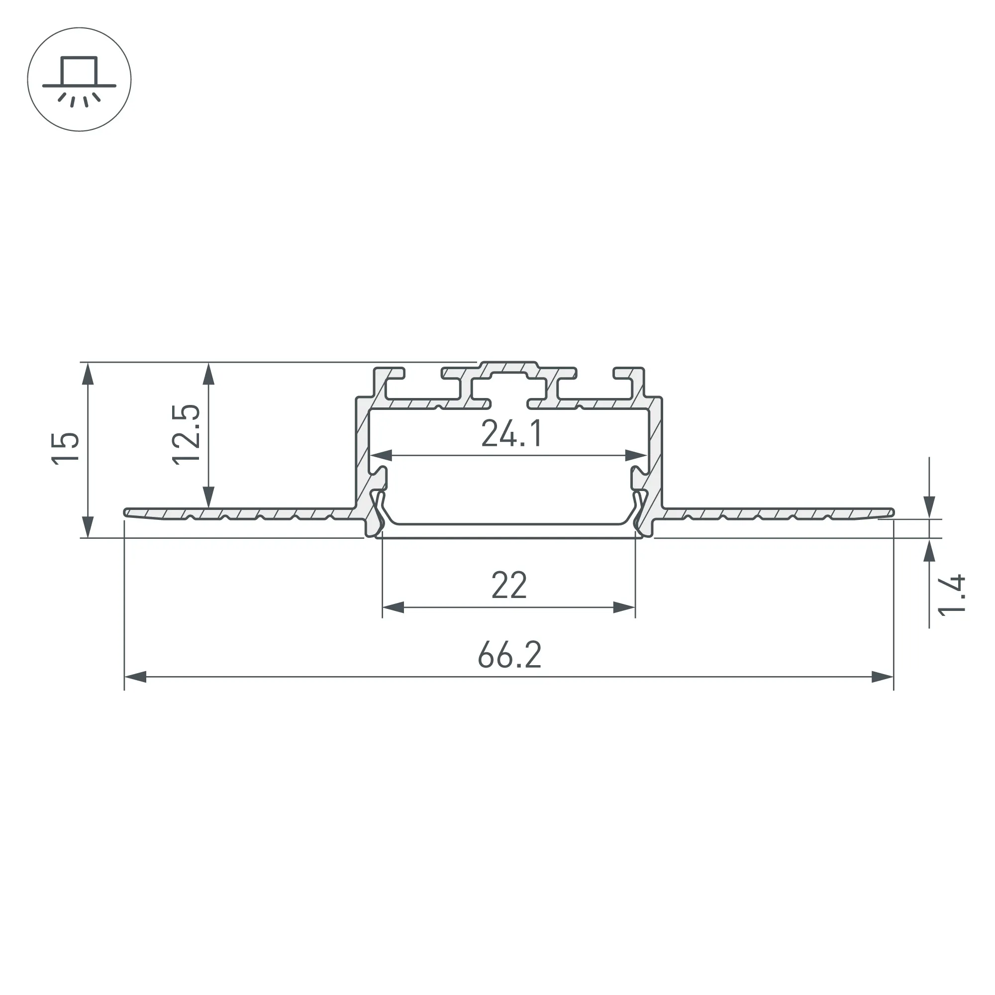 Профиль PLS-LOCK-H15-F-HIDE-2000 (Arlight, Алюминий) - Изображение